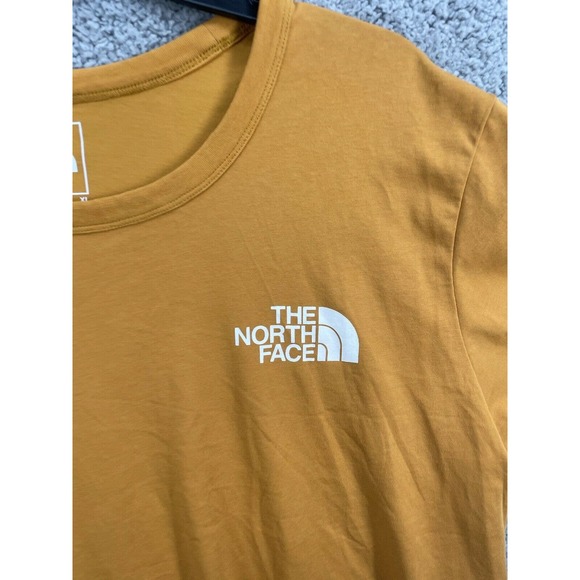 NWOT The North Face XLarge Logo Floral Orange Knit T Shirt Standard Fit - Picture 2 of 6